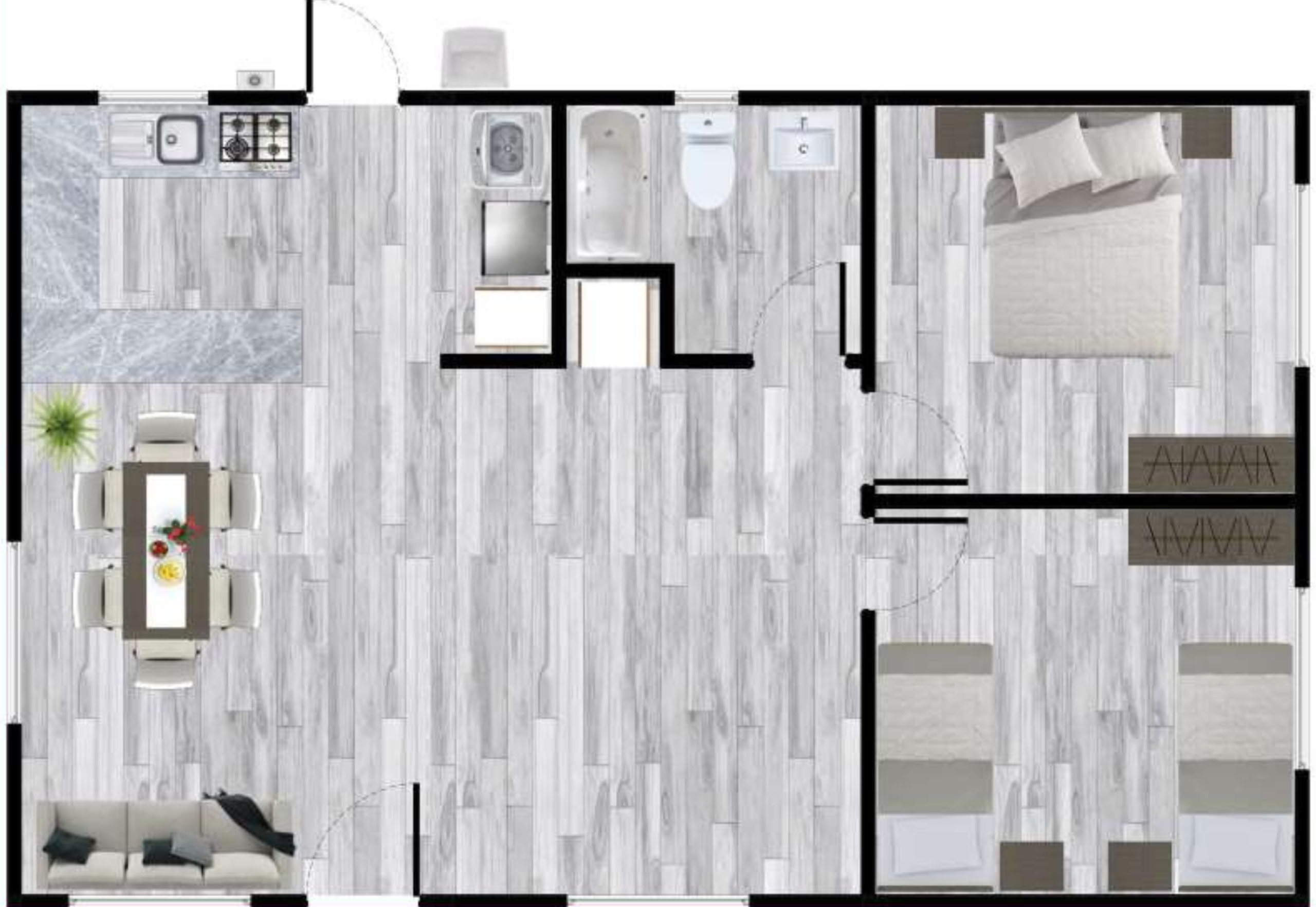 vivienda trancura 65,1 m2